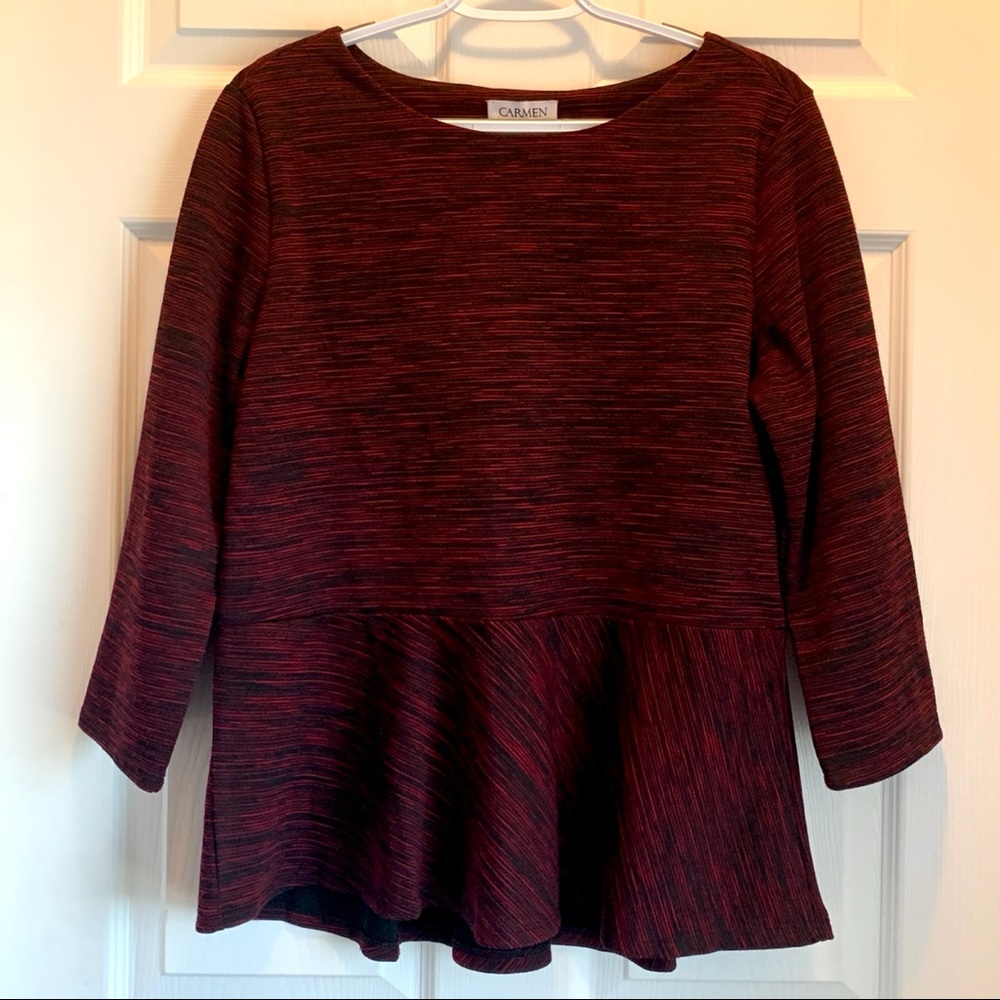 3/4 Sleeve Peplum Top